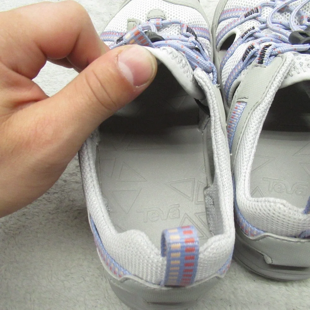 Teva Kids 3‎ Manatee Sandals Grey Bungee Lace Footbed Athletic Outdoor Hiking